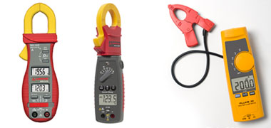 最新の海外ンプメータ（左・中：Amprobe製、　右：Fluke製）